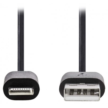NEDIS synchronizační a nabíjecí kabel pro zařízení Apple/ konektor Lightning/ zástrčka USB 2.0 A/ černý/ blistr/ 1m