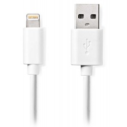 NEDIS synchronizační a nabíjecí kabel/ Apple Lightning 8-pin zástrčka - USB A zástrčka/ bílý/ bulk/ 2m