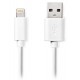 NEDIS synchronizační a nabíjecí kabel/ Apple Lightning 8-pin zástrčka - USB A zástrčka/ bílý/ bulk/ 3m