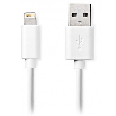 NEDIS synchronizační a nabíjecí kabel/ Apple Lightning 8-pin zástrčka - USB A zástrčka/ bílý/ bulk/ 3m