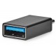 NEDIS USB-C adaptér/ USB 3.2 Gen 1/ zástrčka USB-C/ zásuvka USB-A/ 5 Gbps/ OTG/ kulatý/ poniklovaný/ černý/ blistr