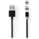 NEDIS USB 2.0 kabel/ USB-A Zástrčka - USB micro-B zástrčka/USB-C zástrčka/ magnet konektory/ černý/ blistr/ 2 m