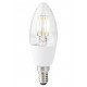 NEDIS Wi-Fi chytrá LED žárovka s vláknem/ E14/ svíčka/ 5W/ 230V/ 400lm/ 2700K/ teplá bílá/ stmívatelná/ čirá