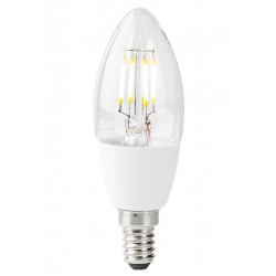 NEDIS Wi-Fi chytrá LED žárovka s vláknem/ E14/ svíčka/ 5W/ 230V/ 400lm/ 2700K/ teplá bílá/ stmívatelná/ čirá
