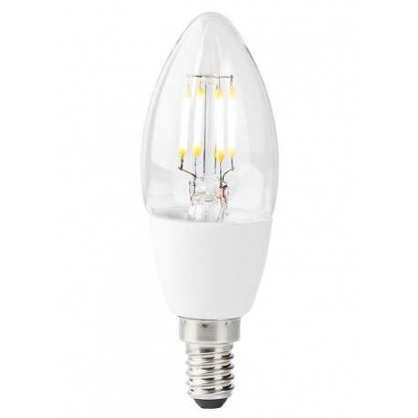 NEDIS Wi-Fi chytrá LED žárovka s vláknem/ E14/ svíčka/ 5W/ 230V/ 400lm/ 2700K/ teplá bílá/ stmívatelná/ čirá