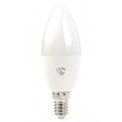 NEDIS Wi-Fi chytrá LED žárovka/ E14/ svíčka/ 4,9W/ 230V/ 470lm/ teplá až studená bílá/ 2700 - 6500K/ stmívatelná/ bílá