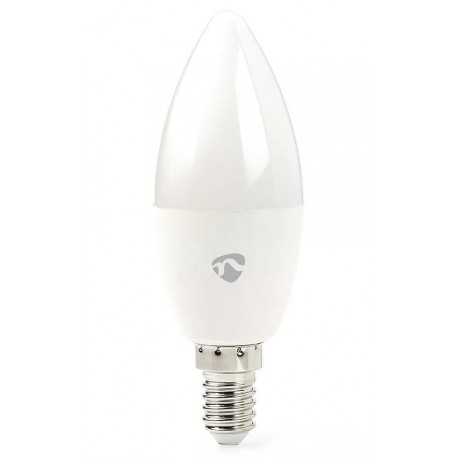 NEDIS Wi-Fi chytrá LED žárovka/ E14/ svíčka/ 4,9W/ 230V/ 470lm/ teplá až studená bílá/ 2700 - 6500K/ stmívatelná/ bílá