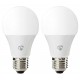 NEDIS Wi-Fi chytrá LED žárovka/ E27/ A60/ 9W/ 230V/ 806 lm/ teplá až studená bílá/ 2700 - 6500K/ RGB/ stmívatelná/ 2ks