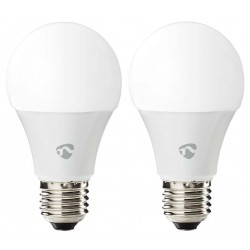 NEDIS Wi-Fi chytrá LED žárovka/ E27/ A60/ 9W/ 230V/ 806 lm/ teplá až studená bílá/ 2700 - 6500K/ RGB/ stmívatelná/ 2ks