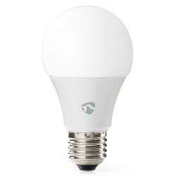NEDIS Wi-Fi chytrá LED žárovka/ E27/ A60/ 9W/ 230V/ 806lm/ teplá až studená bílá/ 2700 - 6500K/ RGB/ bílá