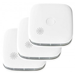 NEDIS Wi-Fi chytrý detektor kouře/ napájení z baterie/ hlasitost 85 dB/ výdrž snímače 10 let/ Android/ iOS/ 3ks/ bílý