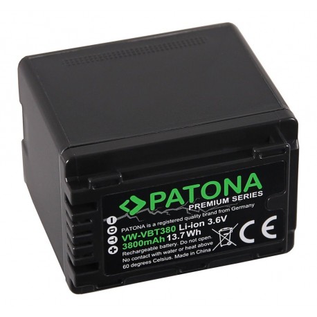 PATONA baterie pro digitální kameru Panasonic VW-VBT380 3800mAh Li-Ion Premium