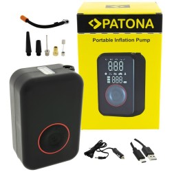PATONA cestovní mini kompresor do auta, na kolo/ powerbank 4000 mAh/ LED SOS/ USB-A/ USB-C/ LCD