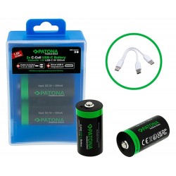 PATONA nabíjecí baterie LR14 (C) Li-lon 2300mAh 1,5V s USB-C nabíjením, 2ks v balení