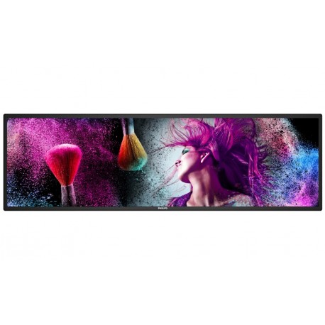 Philips IPS panel – 37" D-LED displej, rozlišení 1920×540, jas 700 cd/m2, AN, provoz 24/7