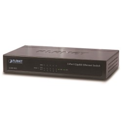 Planet GSD-503 switch 5x 10/100/1000Base-T, EuP, 802.3az, kov, fanless