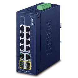 Planet IFGS-1022TF průmyslový switch, 8x100M + 2x1Gb/SFP, -40 až 75st.C, dual 9-48VDC, IP30, fanless