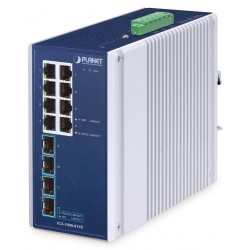 Planet IGS-1000-8T4X průmyslový L2 switch, 8x1Gb, 4x10Gb SFP+, -40~75°C, 9-48VDC, IP30, fanless