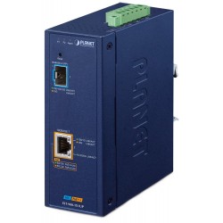 Planet IXT-900-1X1UP průmyslový konvertor 1x 10G Base-T 802.3bt PoE++ / SFP+ 10G Base-X, IP40, -40~75°C, dual power