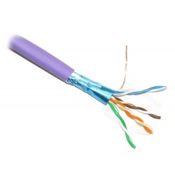 PLANET kabel FTP, drát, 4pár, Cat 5e, LS0H, Dca, Planet Elite, balení 305m, fialový