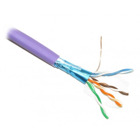 PLANET kabel FTP, drát, 4pár, Cat 5e, LS0H, Dca, Planet Elite, balení 305m, fialový