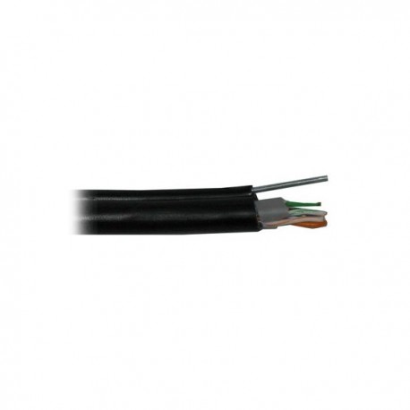 PLANET kabel FTP, drát, 4pár, Cat 5e, PE+PVC venkovní dvouplášť, ocelové nosné lanko, Fca, metráž