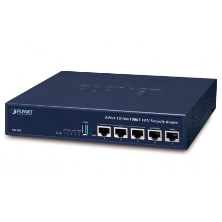 Planet VR-100 Router/firewall VPN/VLAN/QoS, 2x WAN (SD-WAN), 3x LAN