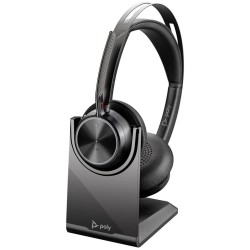 Poly Voyager Focus 2 Microsoft Teams Certified USB-C-C Headset +USB-C/A Adapter +Charging Stand