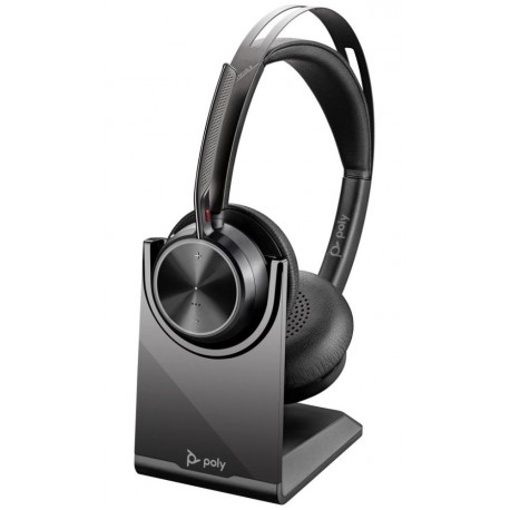 Poly Voyager Focus 2 Microsoft Teams Certified USB-C-C Headset +USB-C/A Adapter +Charging Stand