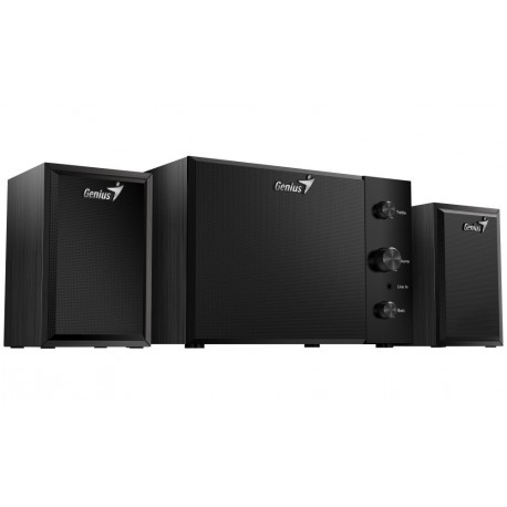 POŠKOZENÝ OBAL - GENIUS repro SW-2.1 350/ 2.1/ 15W/ dřevěné/ barva černá