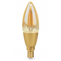 POŠKOZENÝ OBAL - NEDIS Wi-Fi chytrá LED žárovka s vláknem/ E14/ svíčka/ 4,9W/ 230V/ 470lm/ teplá bílá/ 1800 - 3000K/ stmívatel..