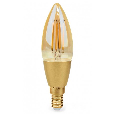 POŠKOZENÝ OBAL - NEDIS Wi-Fi chytrá LED žárovka s vláknem/ E14/ svíčka/ 4,9W/ 230V/ 470lm/ teplá bílá/ 1800 - 3000K/ stmívatel..