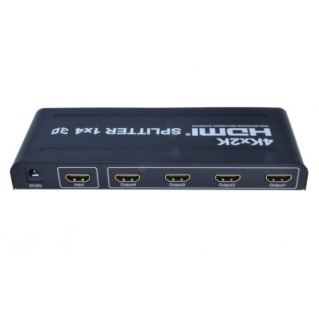 PremiumCord HDMI splitter 1-4 porty kovový s napájením, 4K, FULL HD, 3D
