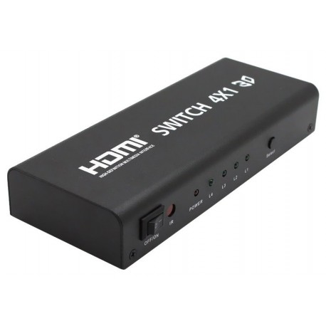 PremiumCord HDMI switch 4:1 / dálkové ovladání / s napájecím adaptérem
