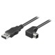 PremiumCord Kabel USB 2.0/ A-B se zahnutým USB-B konektorem 90°/ 2m/ černý