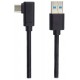 PremiumCord Kabel USB typ C/M zahnutý konektor 90° - USB 3.0 A/M, 3m