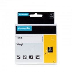 PRINTLINE kompatibilní páska s DYMO 18435, 12mm, 5.5m, černý tisk/oranžový podkla RHINO, vinylová
