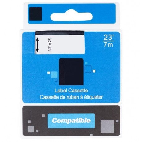 PRINTLINE kompatibilní páska s DYMO 43613, S0720780, 6mm, 7m, černý tisk/bílý podklad, D1