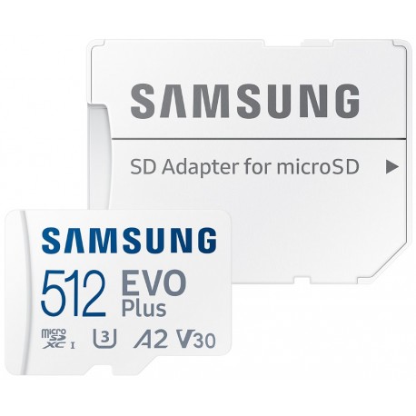 SAMSUNG EVO Plus 2024 MicroSDXC 512GB + SD Adaptér / CL10 UHS-I U3 / A2 / V30