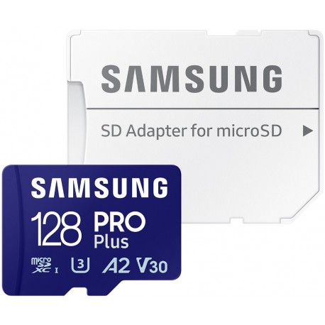 SAMSUNG PRO Plus MicroSDXC 128GB + SD Adaptér / CL10 UHS-I U3 / A2 / V30