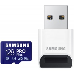 SAMSUNG PRO Plus MicroSDXC 128GB + USB Adaptér / CL10 UHS-I U3 / A2 / V30