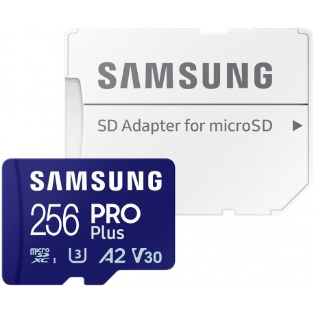 SAMSUNG PRO Plus MicroSDXC 256GB + SD Adaptér / CL10 UHS-I U3 / A2 / V30