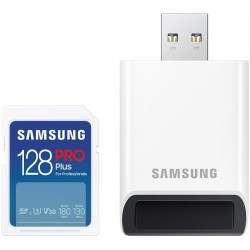 SAMSUNG PRO Plus SDXC 128GB + USB Adaptér / CL10 UHS-I U3 / V30
