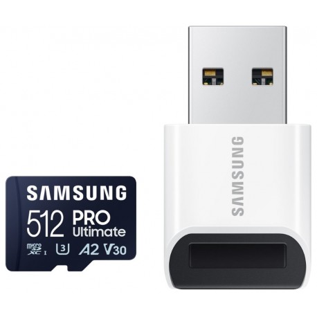 SAMSUNG PRO Ultimate MicroSDXC 512GB + USB Adaptér / CL10 UHS-I U3 / A2 / V30