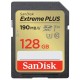 SanDisk Extreme PLUS 128GB SDXC / UHS-I, Class 10, U3, V30 /  up to 190MB/s & 90MB/s Read/Write / + 2 years RescuePRO