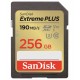 SanDisk Extreme PLUS 256GB SDXC / UHS-I, Class 10, U3, V30 /  up to 190MB/s & 130MB/s Read/Write / + 2 years RescuePRO