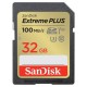 SanDisk Extreme PLUS 32GB SDHC / UHS-I, Class 10, U3, V30 /  up to 100MB/s & 60MB/s Read/Write / + 2 years RescuePRO