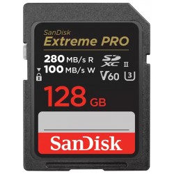 SanDisk Extreme PRO 128GB V60 UHS-II SD cards / R:280/ W:100MB/s