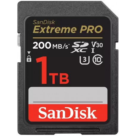SanDisk Extreme PRO 1TB SDXC / UHS-I, Class 10, U3, V30 /  up to 200MB/s & 140MB/s Read/Write / + 2 years RescuePRO