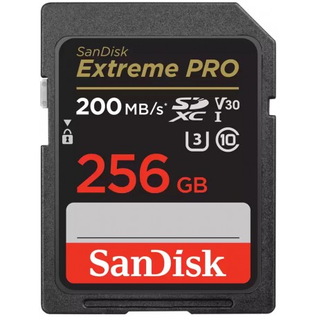 SanDisk Extreme PRO 256GB SDXC / UHS-I, Class 10, U3, V30 /  up to 200MB/s & 140MB/s Read/Write / + 2 years RescuePRO